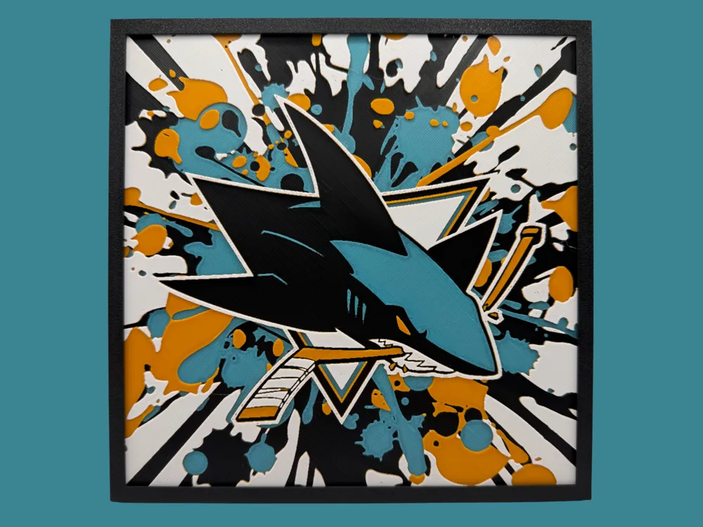 HueForge model: San Jose Sharks - Series 2 - NHL by Canadian Gamer