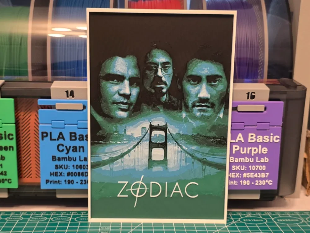 Zodiac Movie Poster - Hueforge Art by Lumpy3D HueForge model: Zodiac Movie Poster - Hueforge Art by Lumpy3D