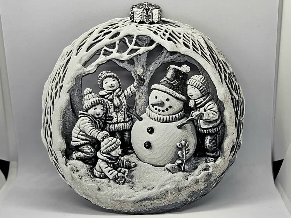 Childhood in the Snow - Christmas Bauble Ornament Childhood in the Snow - Christmas Bauble Ornament
