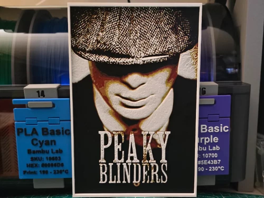 Peaky Blinders Poster - Hueforge Art by Lumpy3D HueForge model: Peaky Blinders Poster - Hueforge Art by Lumpy3D