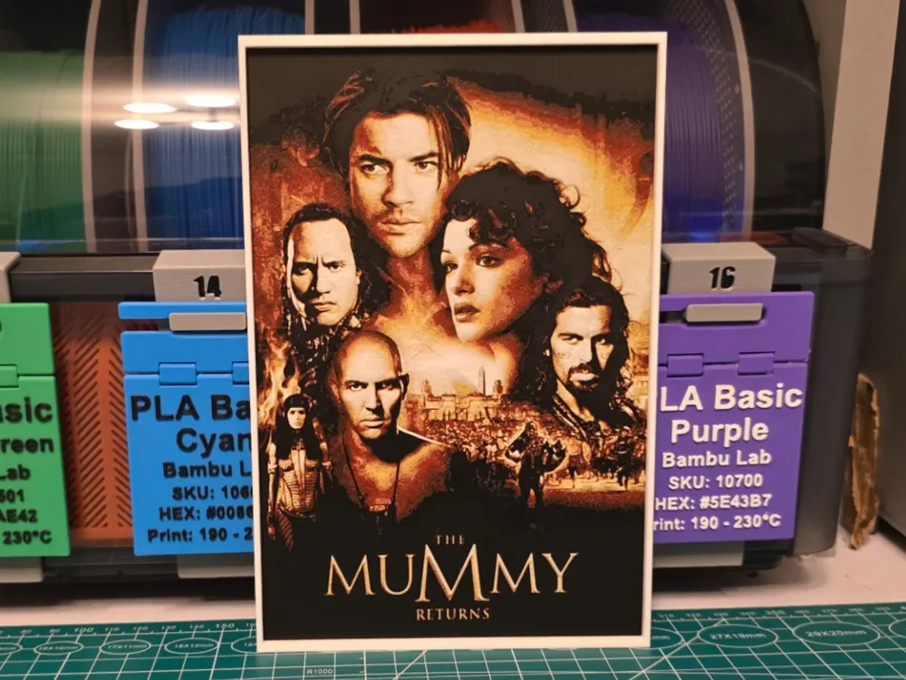 The Mummy Returns Movie Poster - Hueforge Art by Lumpy3D HueForge model: The Mummy Returns Movie Poster - Hueforge Art by Lumpy3D