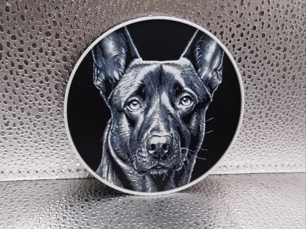 Belgian Malinois Coaster – Hueforge by Borishotch Industries HueForge model: Belgian Malinois Coaster – Hueforge by Borishotch Industries
