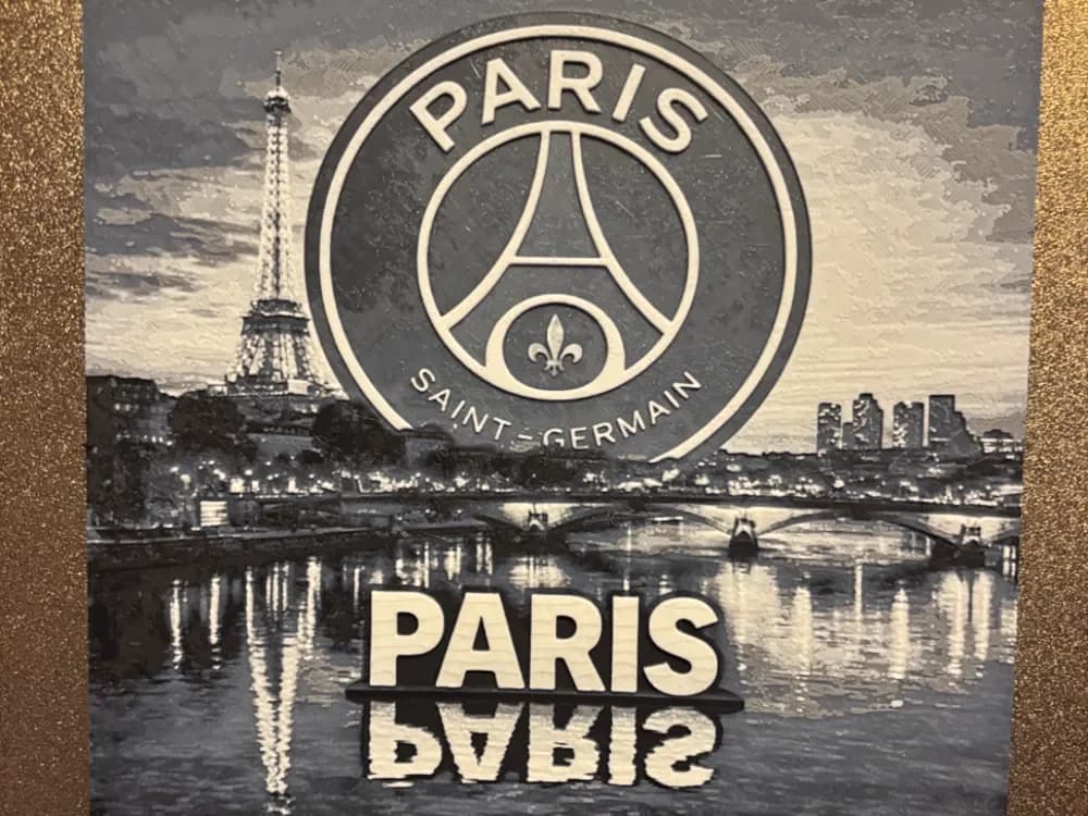 Paris Saint Germain Skyline PSG Hueforge by Reeftank&more HueForge model: Paris Saint Germain Skyline PSG Hueforge by Reeftank&more
