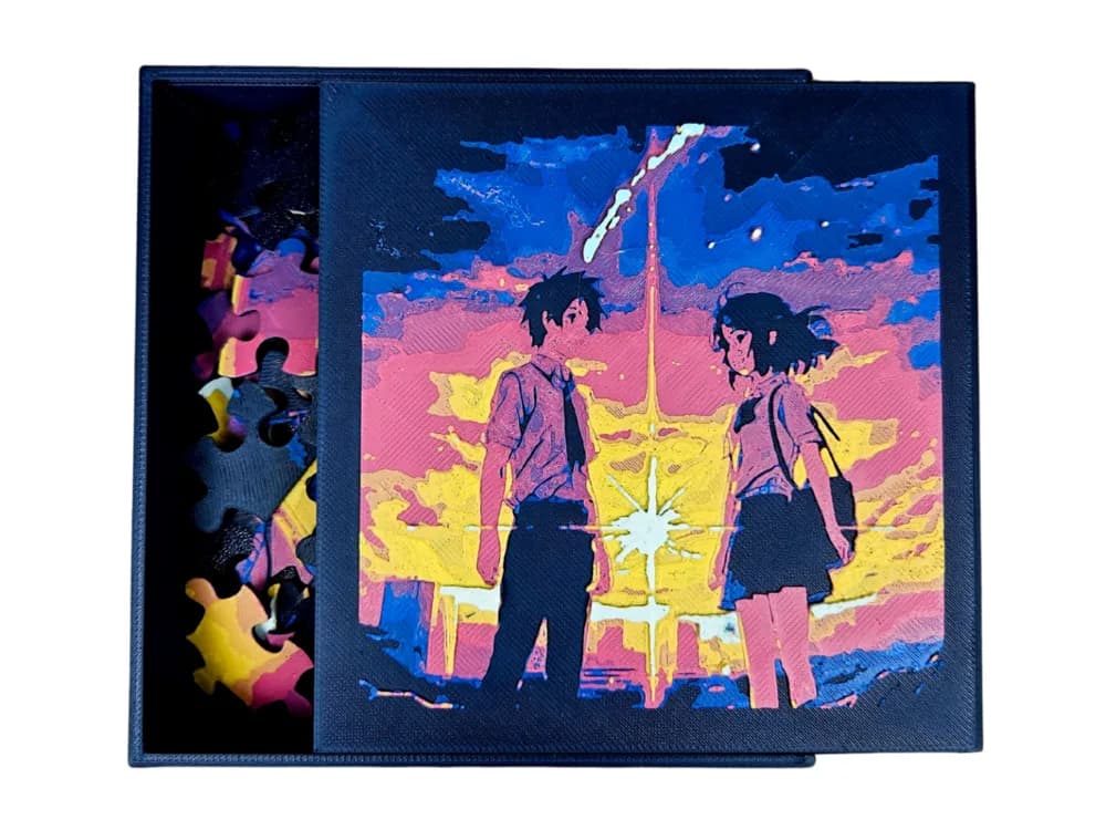 Your Name (Japanese Anime) 100 piece Puzzle by BusyKikiBee HueForge model: Your Name (Japanese Anime) 100 piece Puzzle by BusyKikiBee