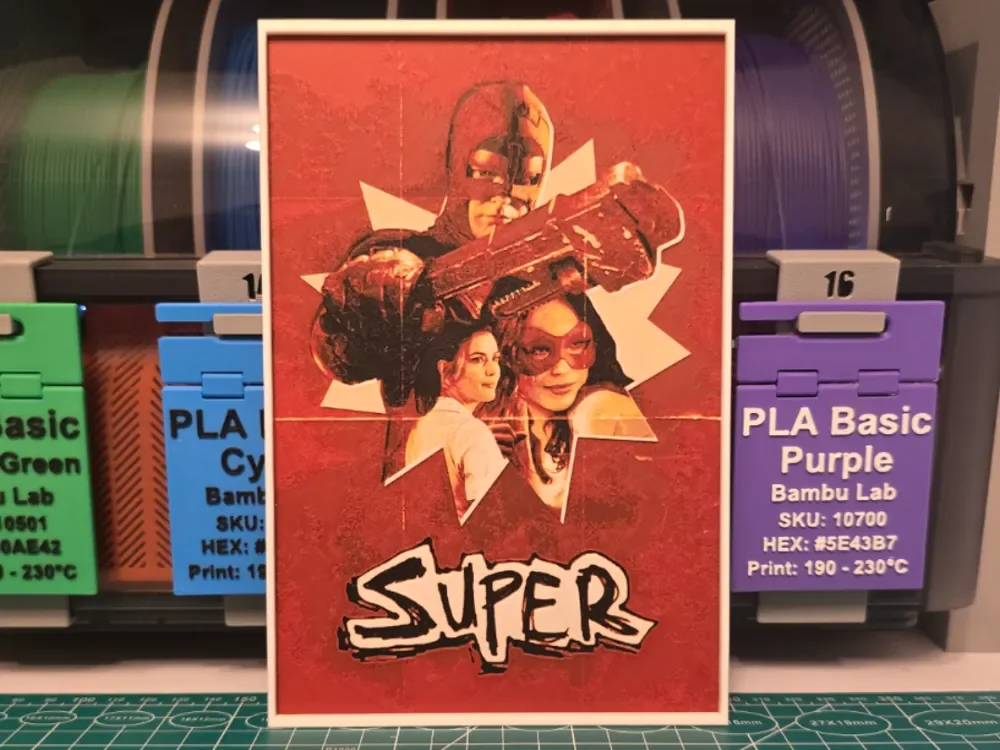 HueForge model: Super Movie Poster - Hueforge Art by Lumpy3D