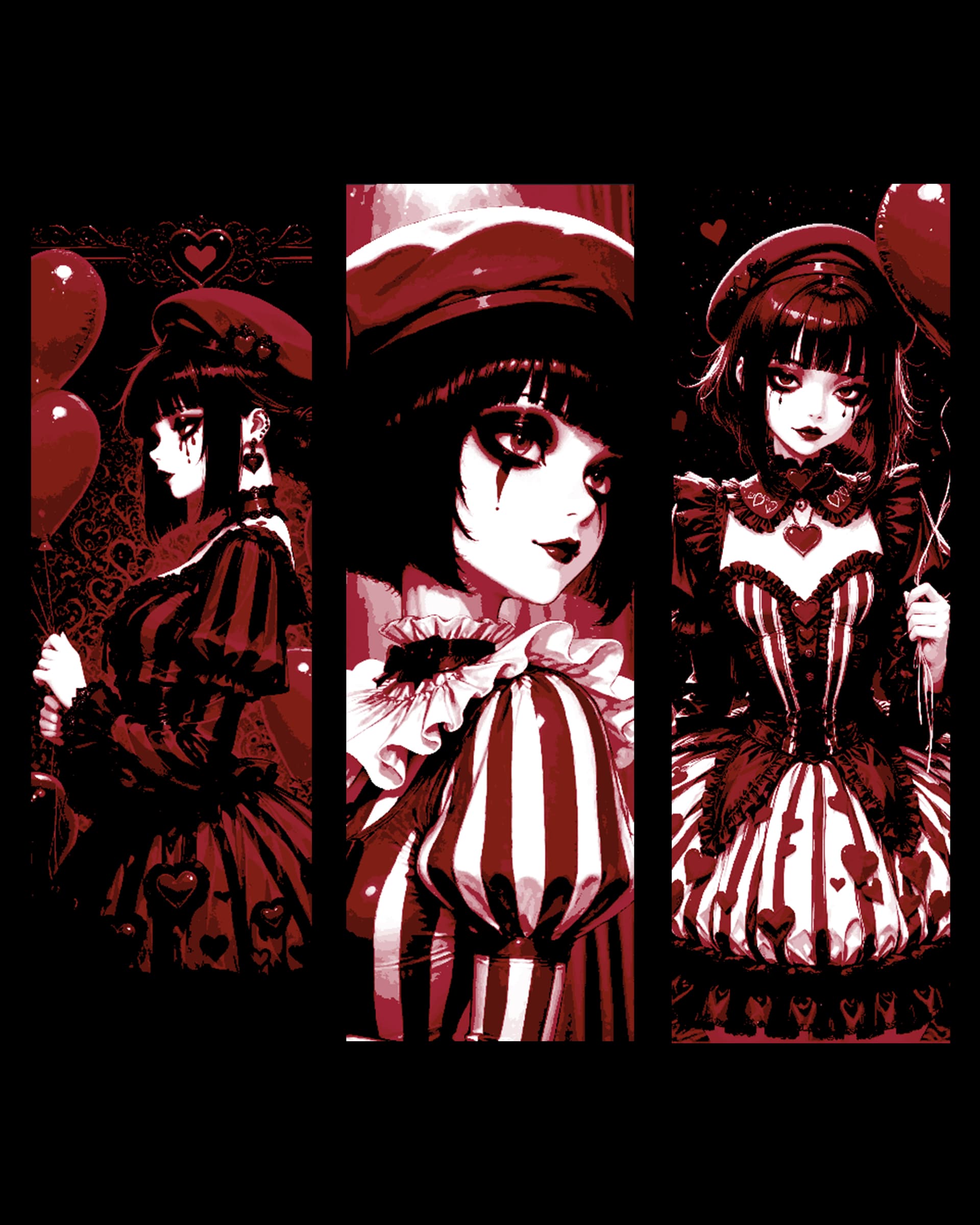 Red is the color of love and of blood - Set of bookmarks Anime style by BooneCo3d HueForge model: Red is the color of love and of blood - Set of bookmarks Anime style by BooneCo3d