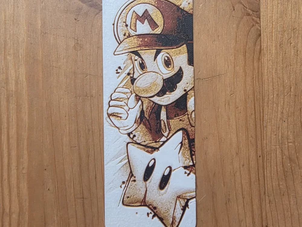 Mario Bookmark by Morganja HueForge model: Mario Bookmark by Morganja