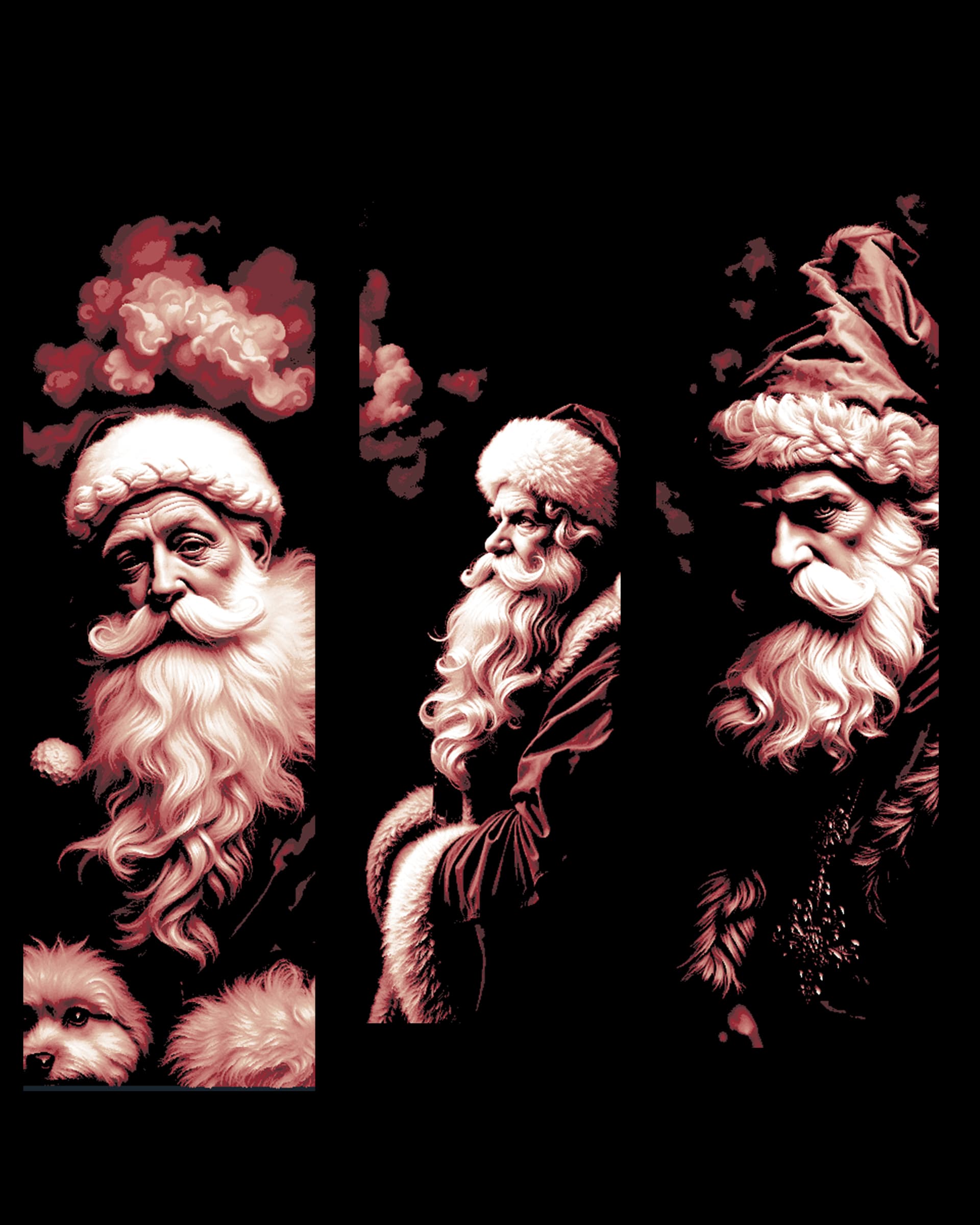 Portraits of Santa Claus - Christmas can be a serious business - Set of bookmarks for all Portraits of Santa Claus - Christmas can be a serious business - Set of bookmarks for all