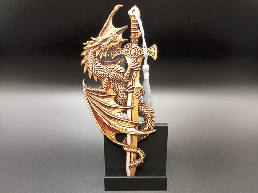 Dragon x Sword Golden Bookmark by 3djd HueForge model: Dragon x Sword Golden Bookmark by 3djd