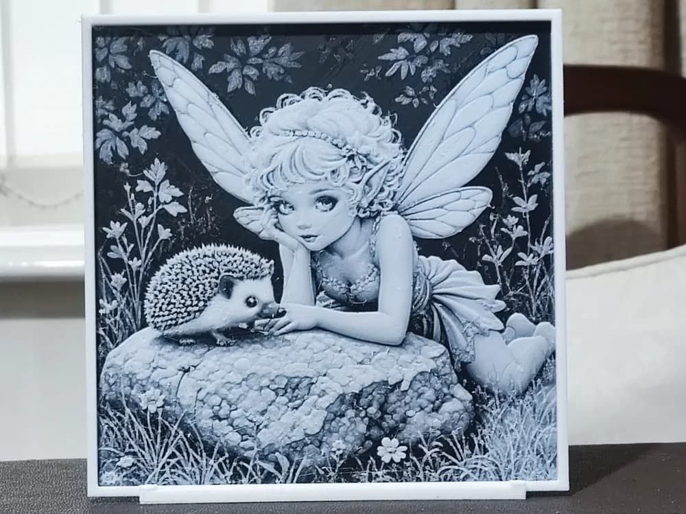 The Fairy & The Hedgehog - HueForge 2 Color by BoDad HueForge model: The Fairy & The Hedgehog - HueForge 2 Color by BoDad