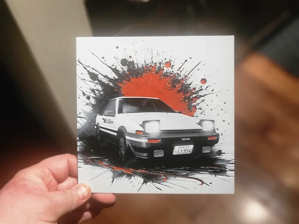 Graffiti Takumi's AE86 Hueforge by 3Ree Printing HueForge model: Graffiti Takumi's AE86 Hueforge by 3Ree Printing