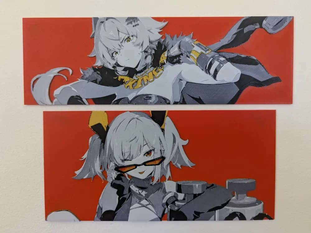 HueForge model: ZZZ Caesar and Burnice Mindscape Hueforge by Razel