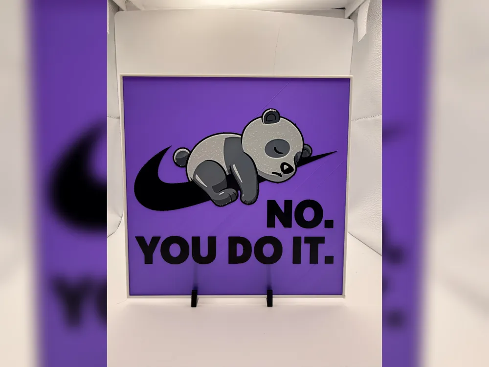 Lazy Panda No. You Do It HueForge Print Lazy Panda No. You Do It HueForge Print