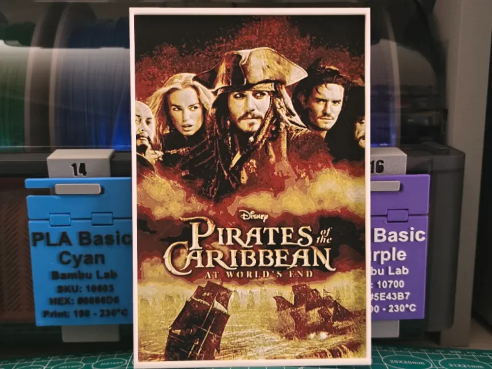 Pirates of the Caribbean: At World's End Poster by Lumpy3D HueForge model: Pirates of the Caribbean: At World's End Poster by Lumpy3D