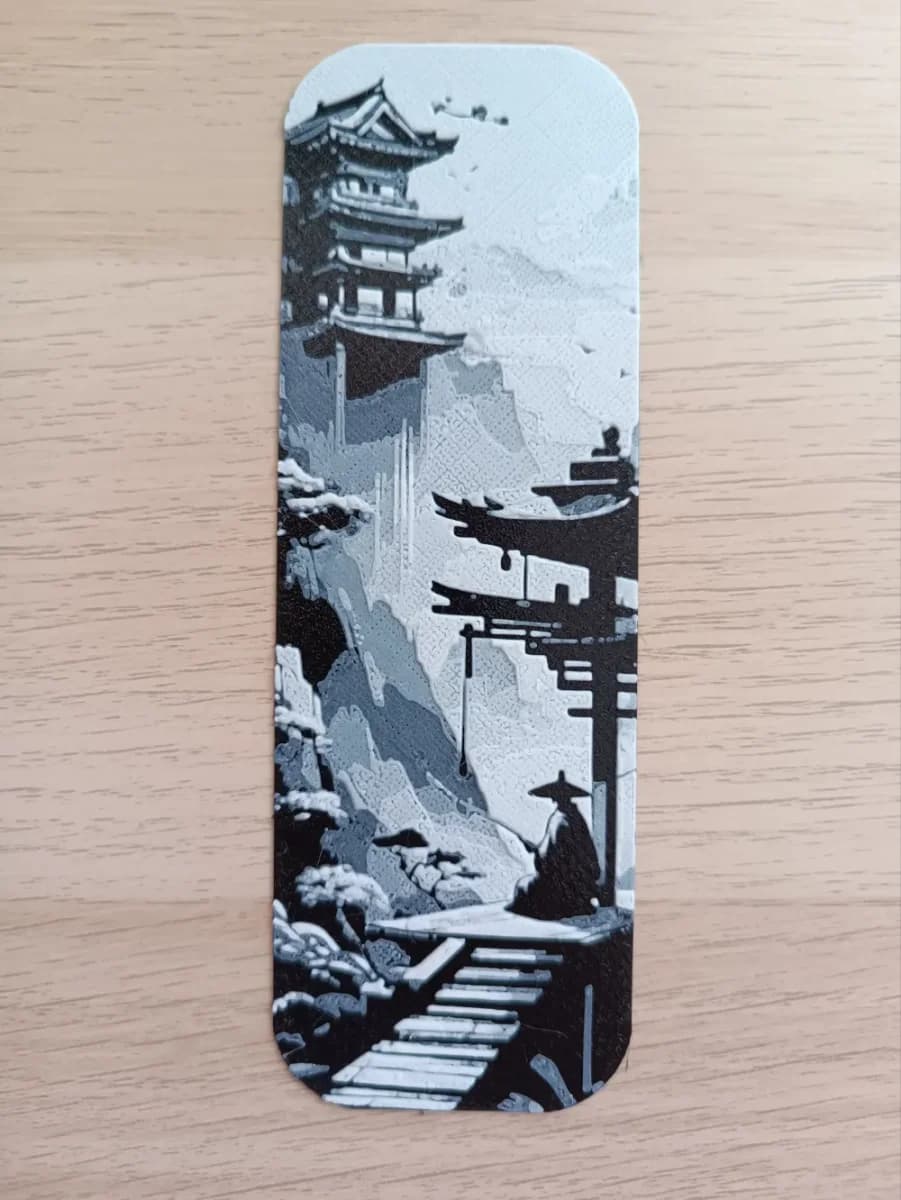 Japanese Monk Bookmark by Atrus Design HueForge model: Japanese Monk Bookmark by Atrus Design