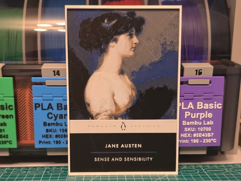 Sense and Sensibility Novel Poster - Hueforge Art by Lumpy3D HueForge model: Sense and Sensibility Novel Poster - Hueforge Art by Lumpy3D
