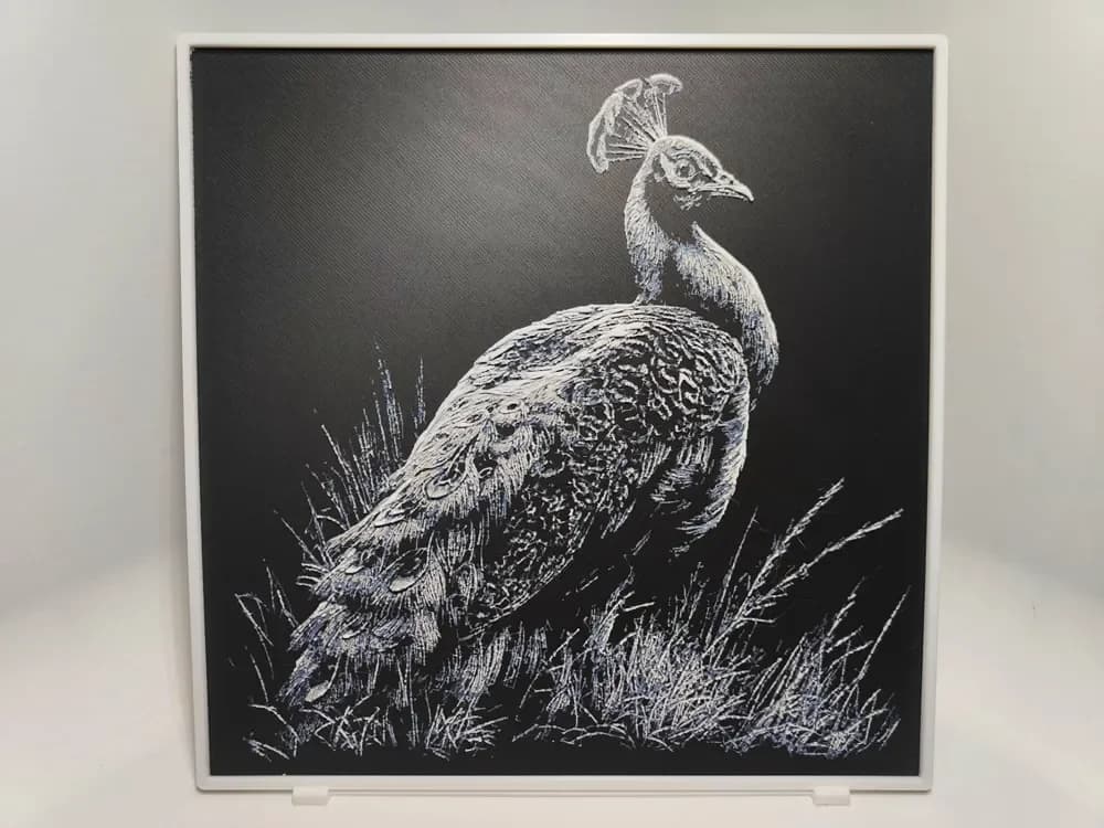 Peacock - Hueforge by BeaN HueForge model: Peacock - Hueforge by BeaN