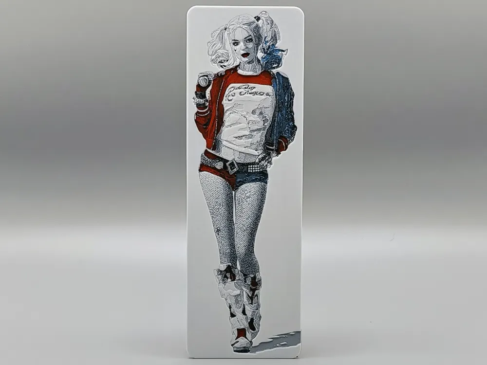 Harley Quinn Bookmark - 0.2 Nozzle by Sarge HueForge model: Harley Quinn Bookmark - 0.2 Nozzle by Sarge