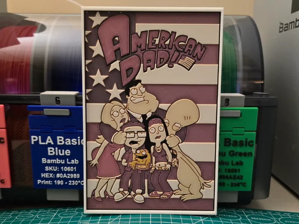 HueForge model: American Dad! Poster - Hueforge Art by Lumpy3D