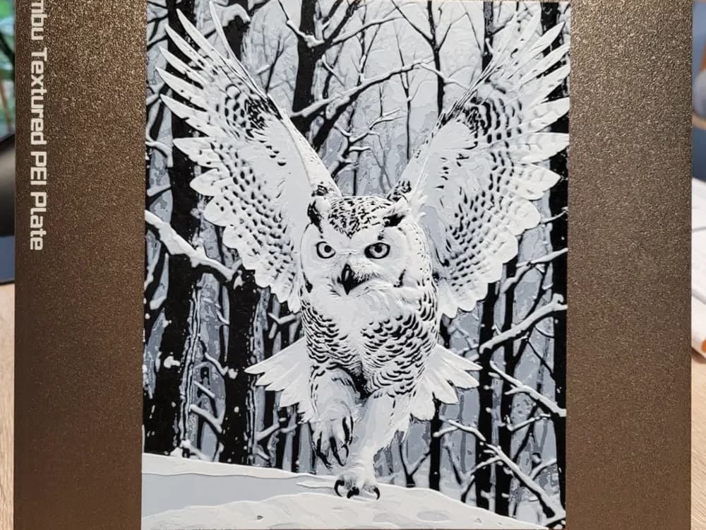 The Flight of the White Owl - 160x200 by Vincent111 HueForge model: The Flight of the White Owl - 160x200 by Vincent111