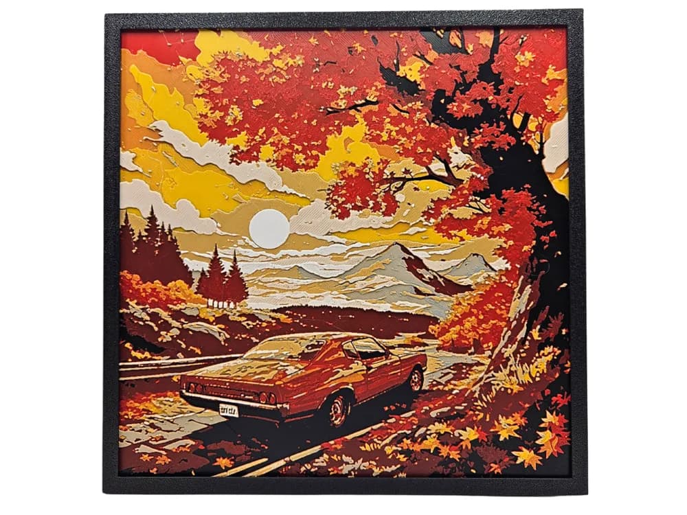 HueForge model: A Sunset Cruise Through the Mountains by BusyKikiBee