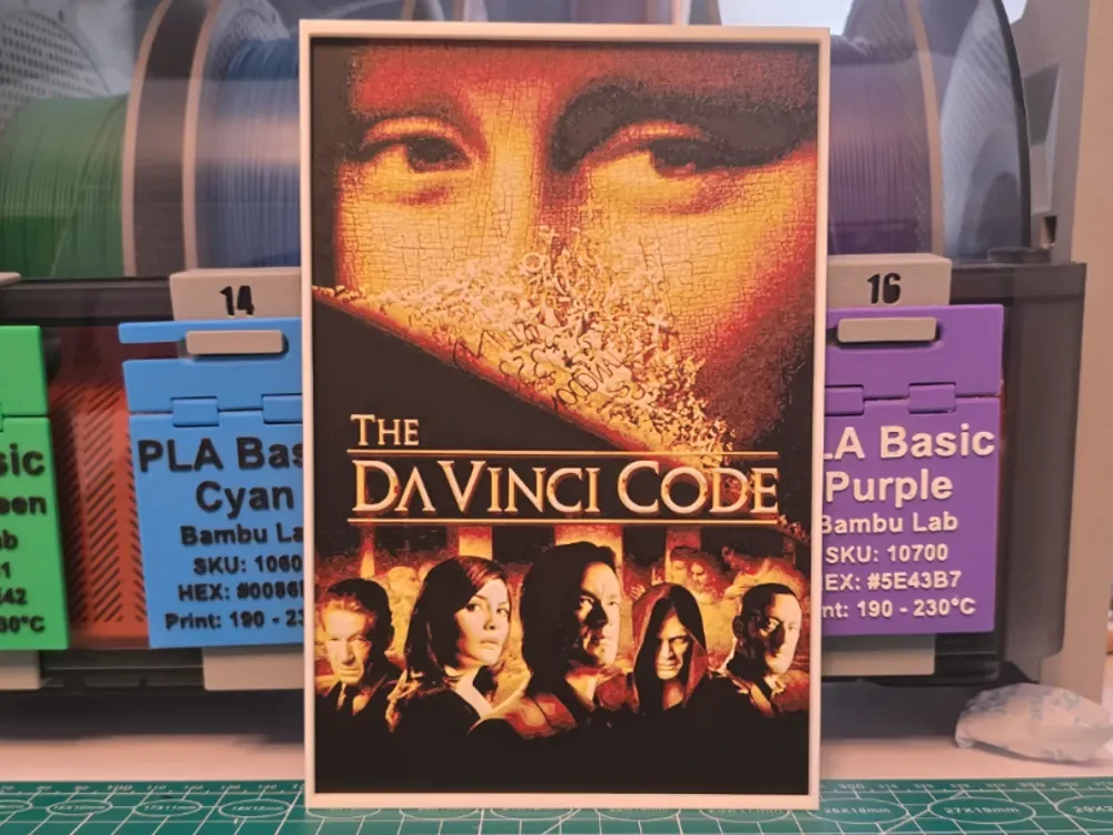 The Da Vinci Code Movie Poster - Hueforge Art by Lumpy3D HueForge model: The Da Vinci Code Movie Poster - Hueforge Art by Lumpy3D