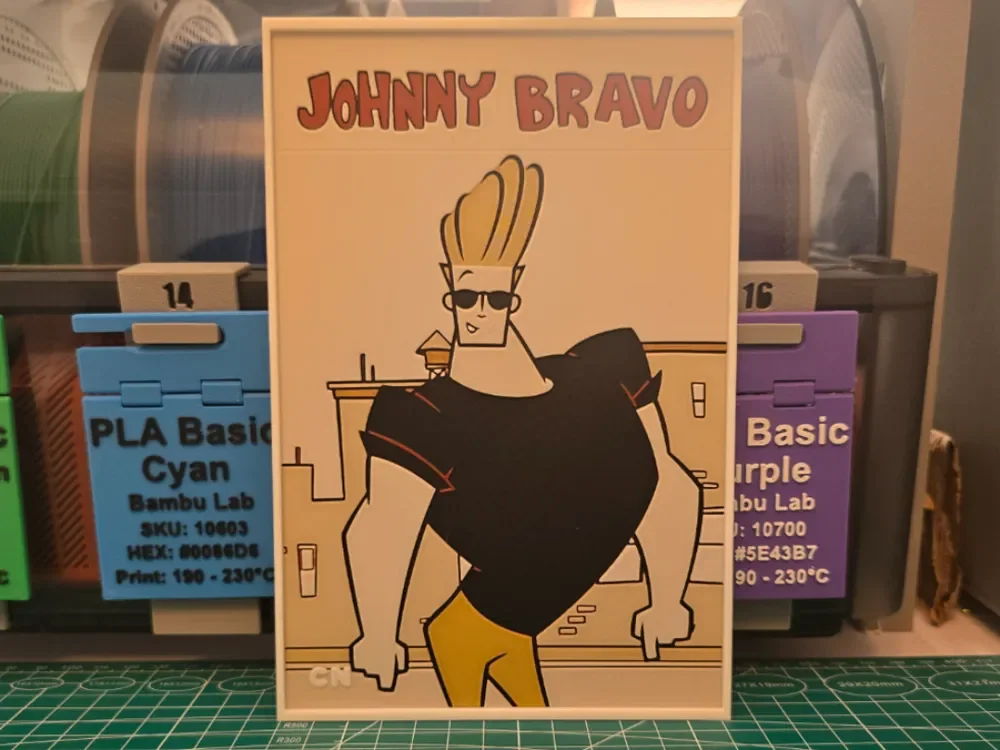 Johnny Bravo Poster - Hueforge Art by Lumpy3D HueForge model: Johnny Bravo Poster - Hueforge Art by Lumpy3D