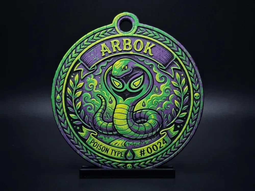 Arbok #0024 - Pokemon Ornament by LED HueForge model: Arbok #0024 - Pokemon Ornament by LED