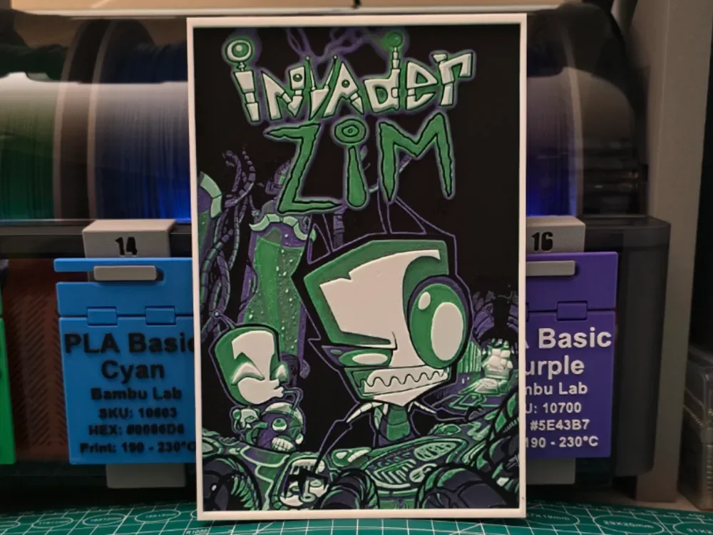 Invader Zim Poster - Hueforge Art by Lumpy3D HueForge model: Invader Zim Poster - Hueforge Art by Lumpy3D