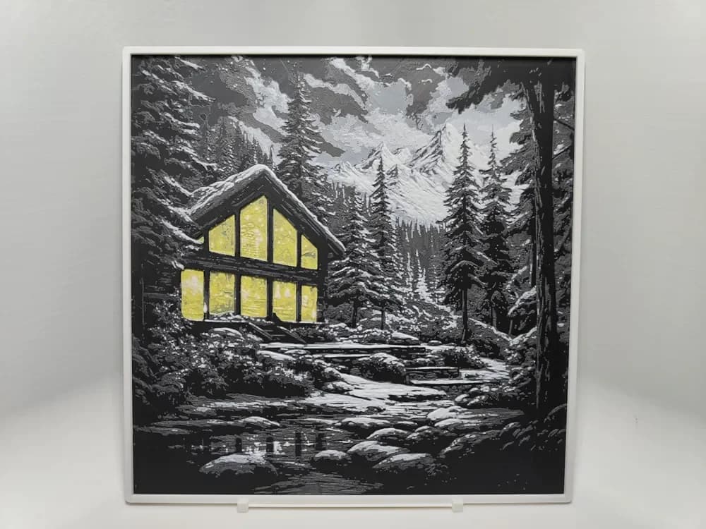 Cozy Winter Home - Huerforge by BeaN HueForge model: Cozy Winter Home - Huerforge by BeaN
