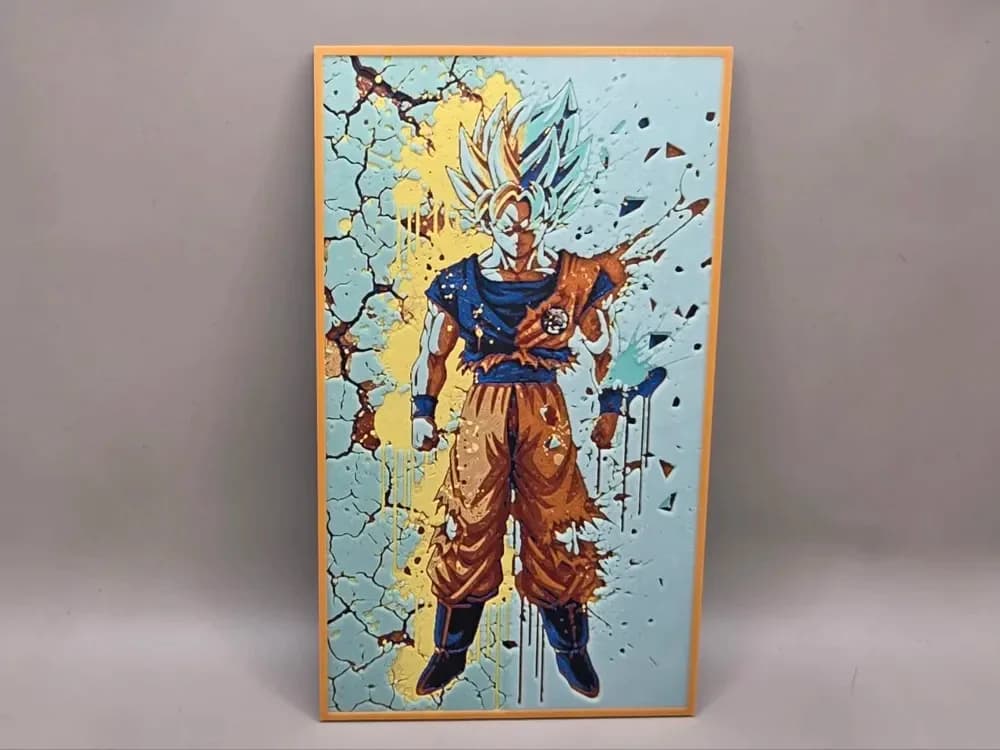 Son Goku SS Blue - HueForge by keko HueForge model: Son Goku SS Blue - HueForge by keko