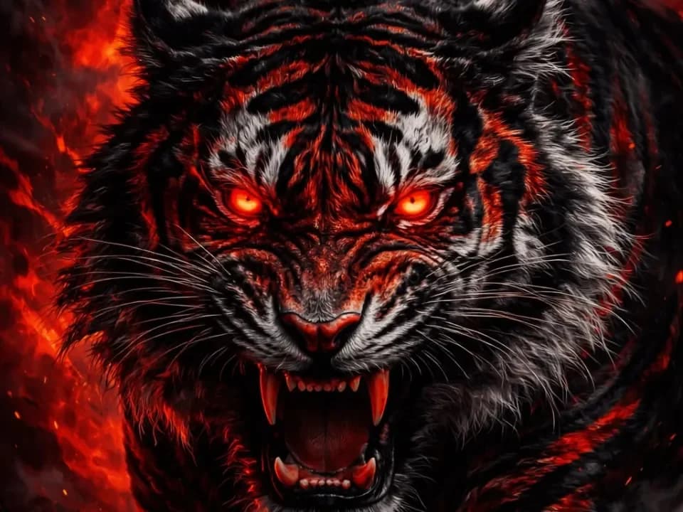 Flaming Tiger Hueforge by LuisArnauth HueForge model: Flaming Tiger Hueforge by LuisArnauth