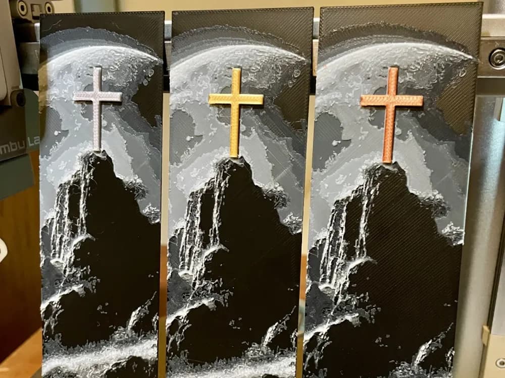Cross Bookmark by 3D_Forged HueForge model: Cross Bookmark by 3D_Forged