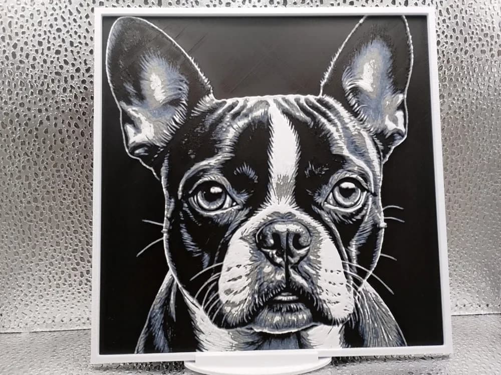 Boston Terrier hueforge by Borishotch Industries HueForge model: Boston Terrier hueforge by Borishotch Industries