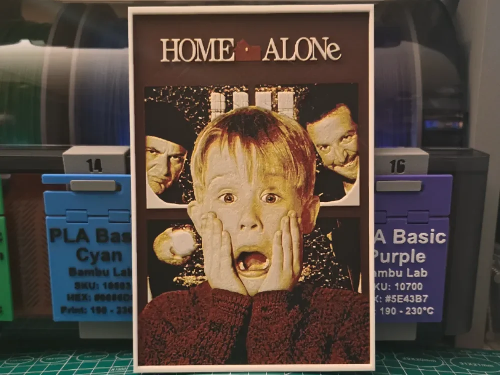 Home Alone Movie Poster - Hueforge Art by Lumpy3D HueForge model: Home Alone Movie Poster - Hueforge Art by Lumpy3D