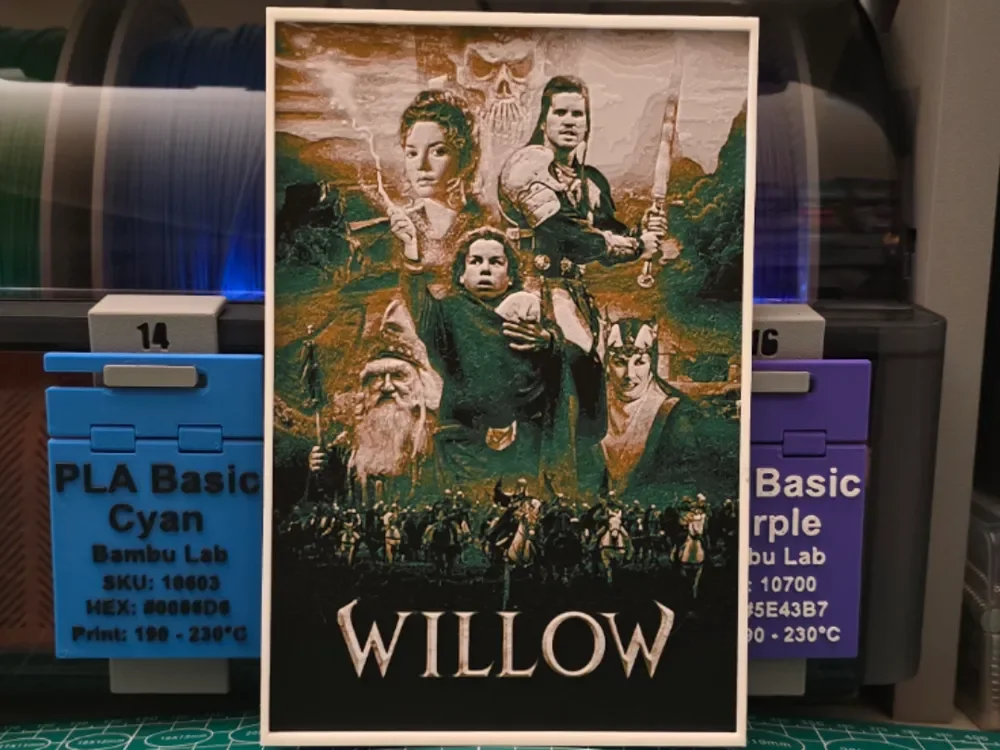 Willow Movie Poster - Hueforge Art by Lumpy3D HueForge model: Willow Movie Poster - Hueforge Art by Lumpy3D