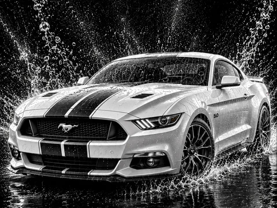 Car Ford Mustang / Wall Deco / EASY PRINT by Hueforge Maker HueForge model: Car Ford Mustang / Wall Deco / EASY PRINT by Hueforge Maker