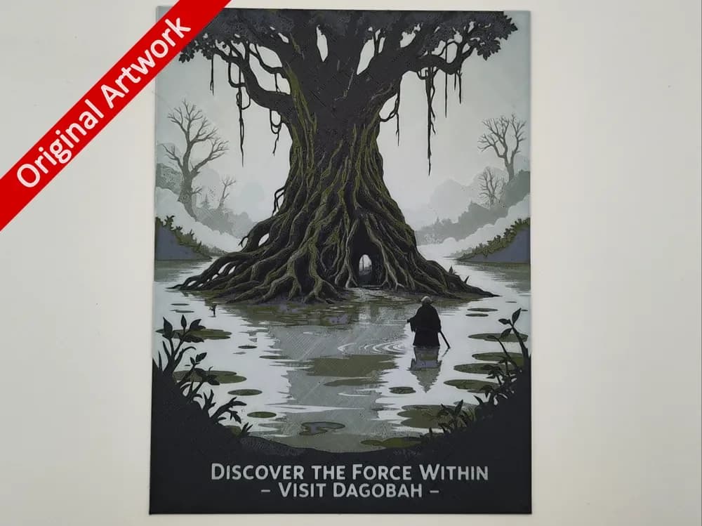 Dagobah travel poster - hueforge by Altf4-Formation HueForge model: Dagobah travel poster - hueforge by Altf4-Formation