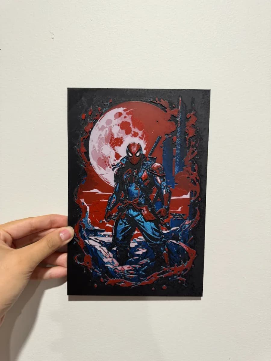HueForge model: Samurai Spider-Man - HueForge Print by cyanidesugar