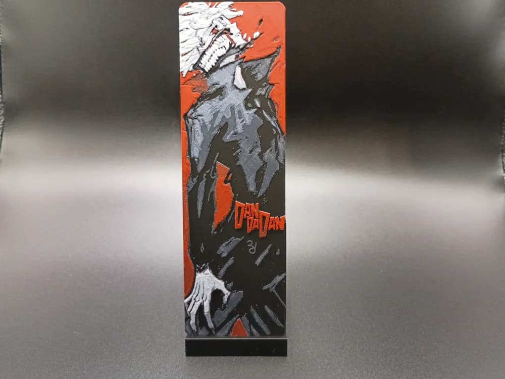 DanDaDan Okarun, Ken Takakura, Bookmark by 3djd HueForge model: DanDaDan Okarun, Ken Takakura, Bookmark by 3djd