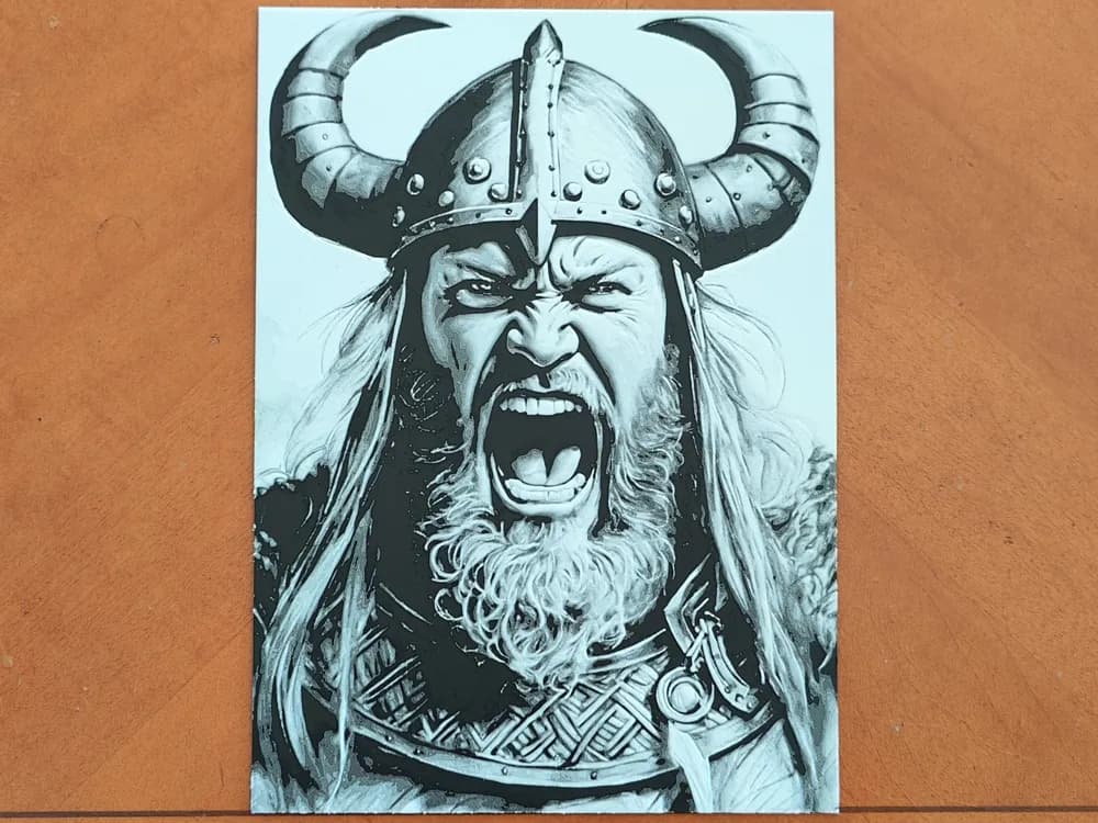 Viking Warrior Battle Cry Hueforge - 3 Colours by Sarge HueForge model: Viking Warrior Battle Cry Hueforge - 3 Colours by Sarge