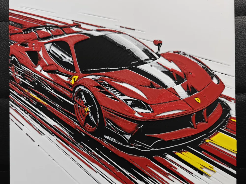 Ferrari Italia by TheHueforgeLady HueForge model: Ferrari Italia by TheHueforgeLady
