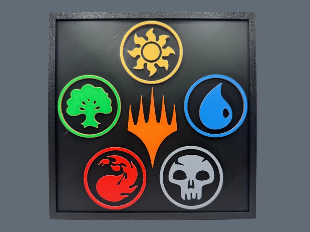 Magic the Gathering - Mana Symbols by Canadian Gamer HueForge model: Magic the Gathering - Mana Symbols by Canadian Gamer