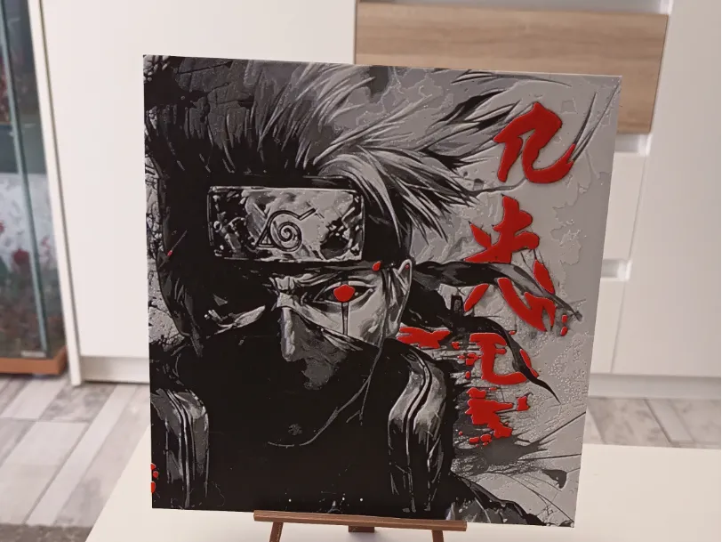 Hatake Kakashi - Naruto Hueforge by 3DNesy HueForge model: Hatake Kakashi - Naruto Hueforge by 3DNesy