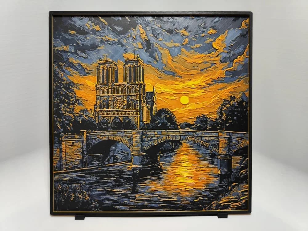 HueForge model: Notre Dame Sunset - Hueforge by BeaN