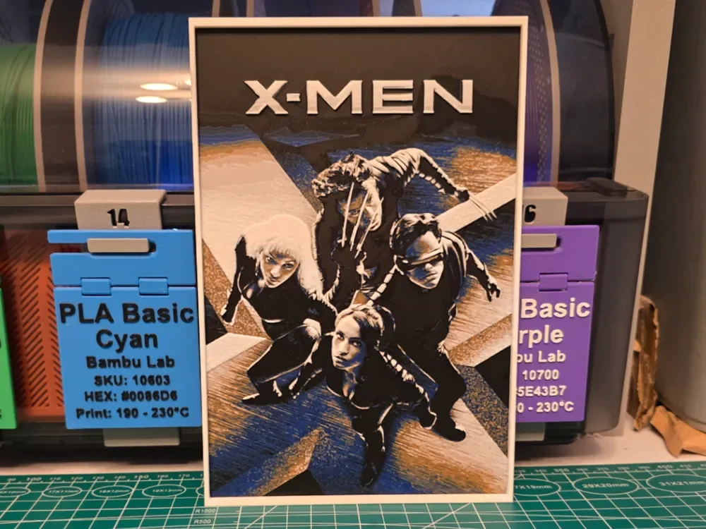 X-Men Movie Poster - Hueforge Art by Lumpy3D HueForge model: X-Men Movie Poster - Hueforge Art by Lumpy3D