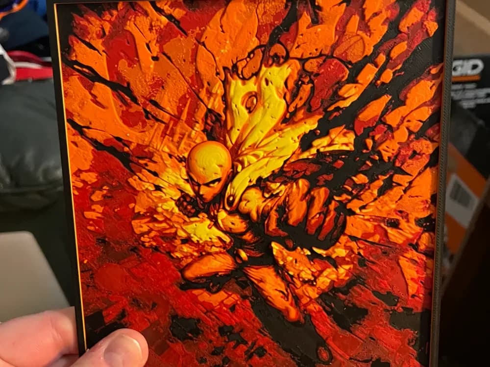 One Punch Man Hueforge by Advancedtechworldwide HueForge model: One Punch Man Hueforge by Advancedtechworldwide