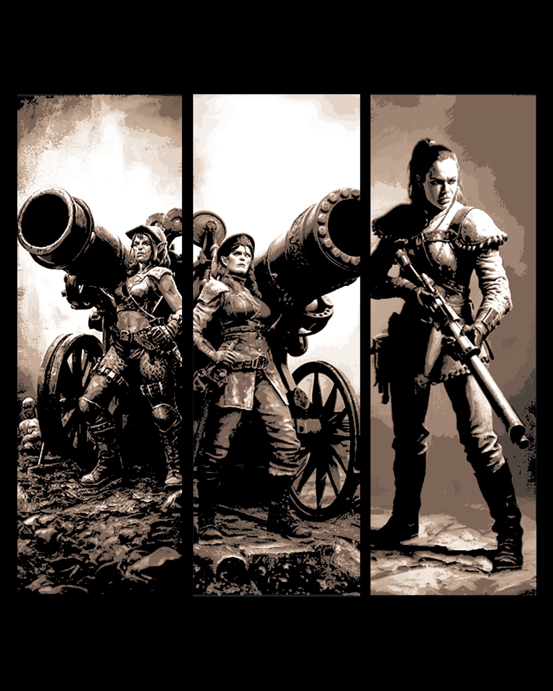 Vintage photographs of Orc Lady Warriors readying for battle - Set of bookmarks Vintage photographs of Orc Lady Warriors readying for battle - Set of bookmarks