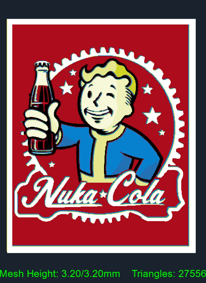 Nuka Cola Boy Mini by Strata Prints HueForge model: Nuka Cola Boy Mini by Strata Prints