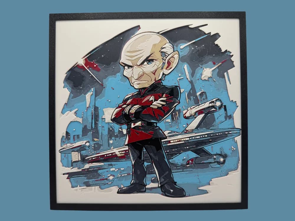 HueForge model: Jean-Luc Picard - Chibi Edition by Canadian Gamer